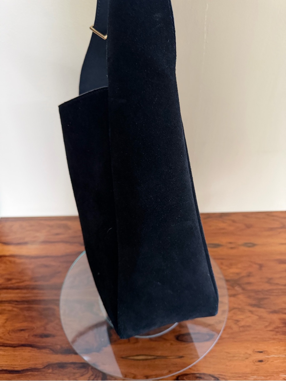 Black Hobo Shoulder Bag - Slouchy Minimalist Style (Needs Repair) - Picture 10 of 16